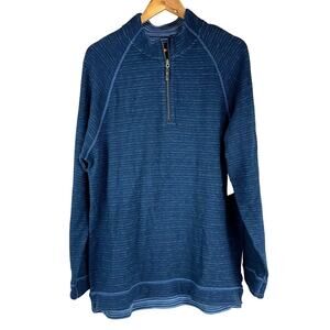 Tommy Bahama NWT Men's Reversible Blue Quarter Zip Size Large (No Size Tag)